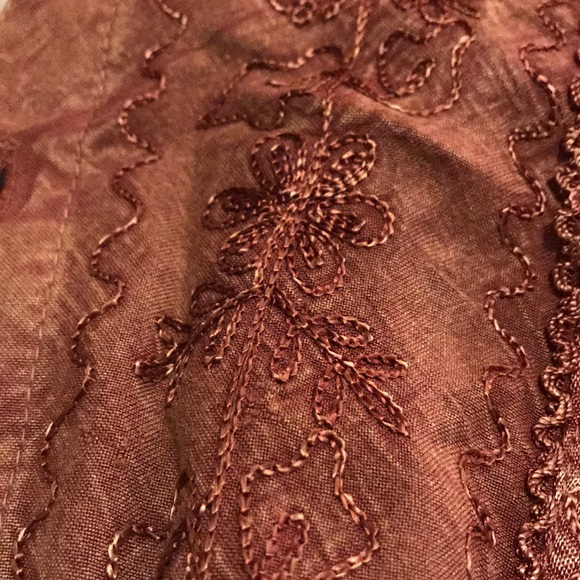 Embroidered Burnt Orange/Rust Long Sleeve - Picture 5 of 5